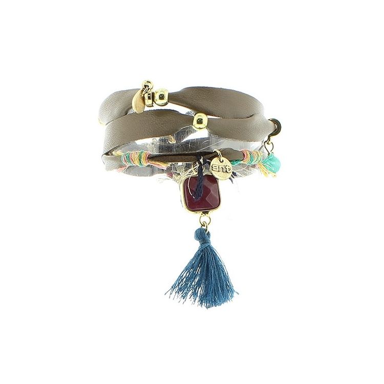 BRACELET 3 TURNS DELUXE ETHNIC LEATHER