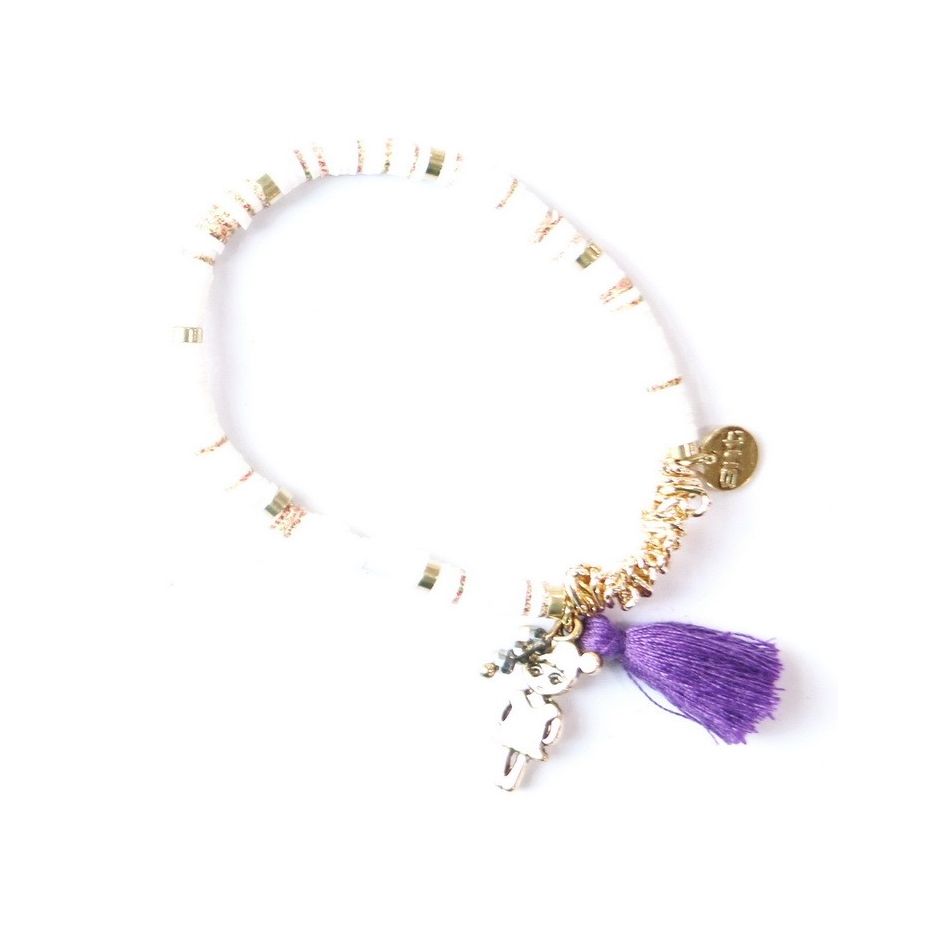 PULSERA CUENTAS FIMO COLGANTES