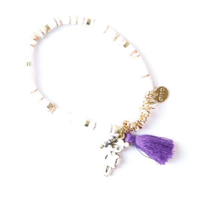 PULSERA CUENTAS FIMO COLGANTES