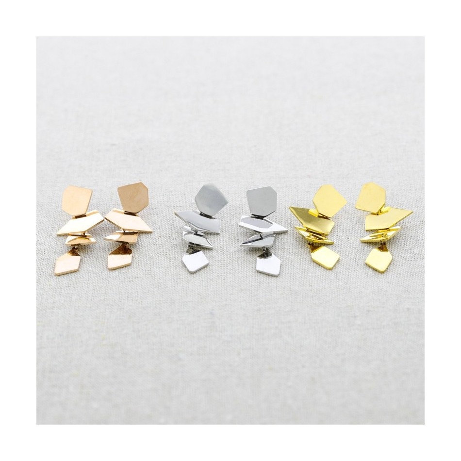 STEEL GEOMETRIC SHAPE EARRINGS