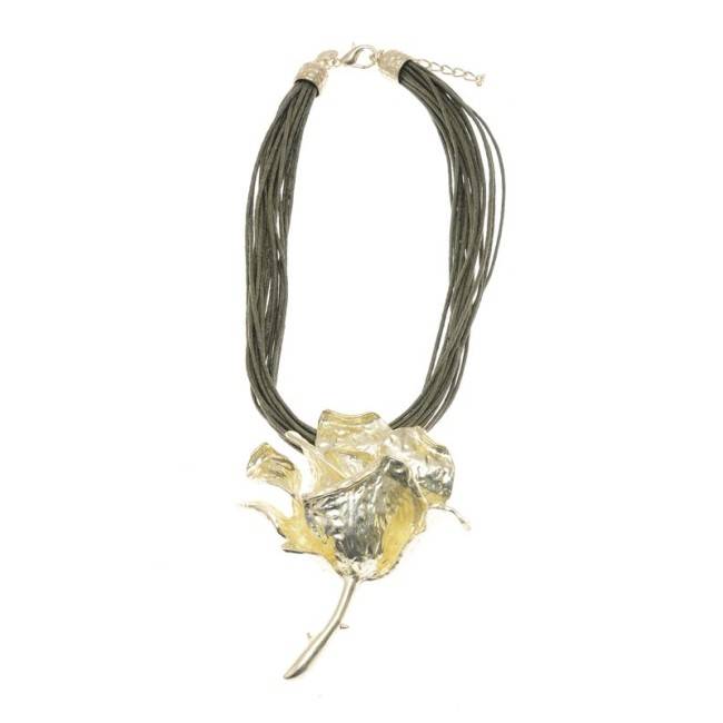 MULTI-CORDON SHORT NECKLACE PENDANT. METAL