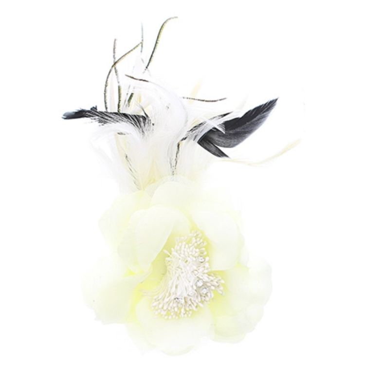 FEATHERS FLOWER BROOCH