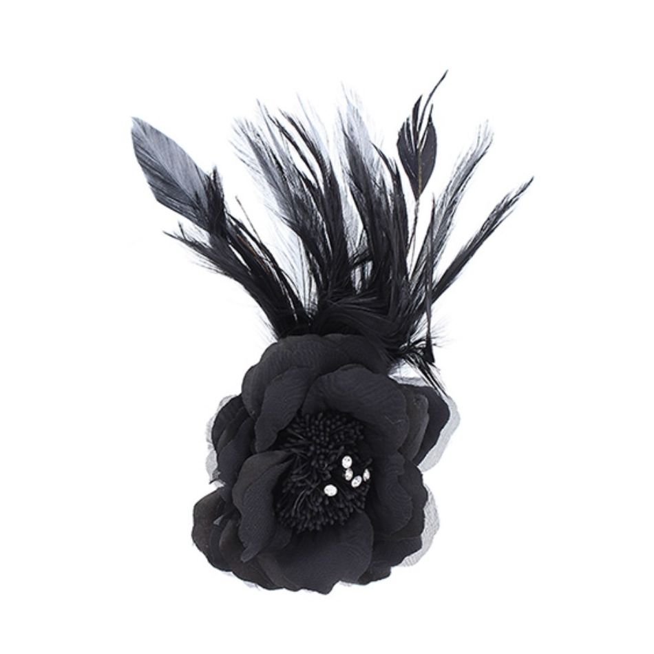 BROCHE FLOR PLUMAS