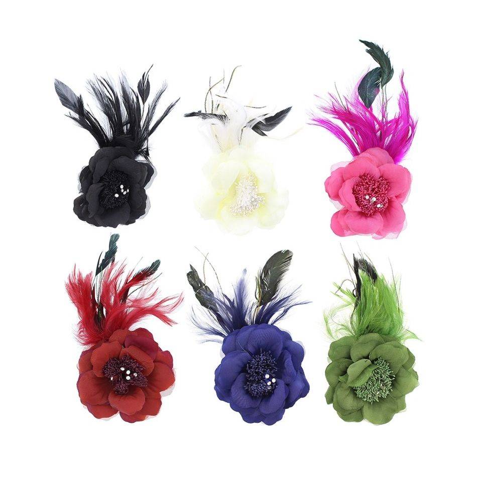 BROCHE FLOR PLUMAS