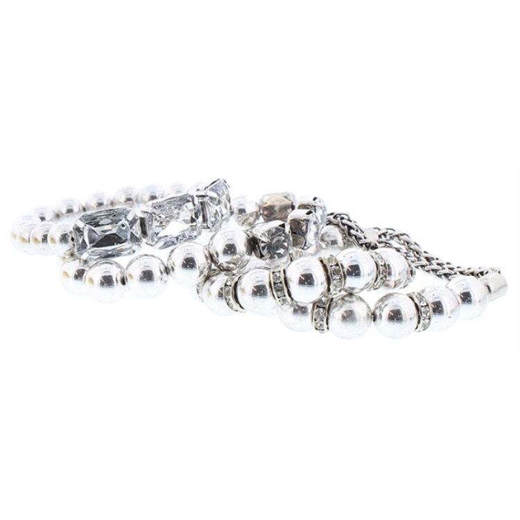 4 CRYSTAL METAL STRIPS BRACELET