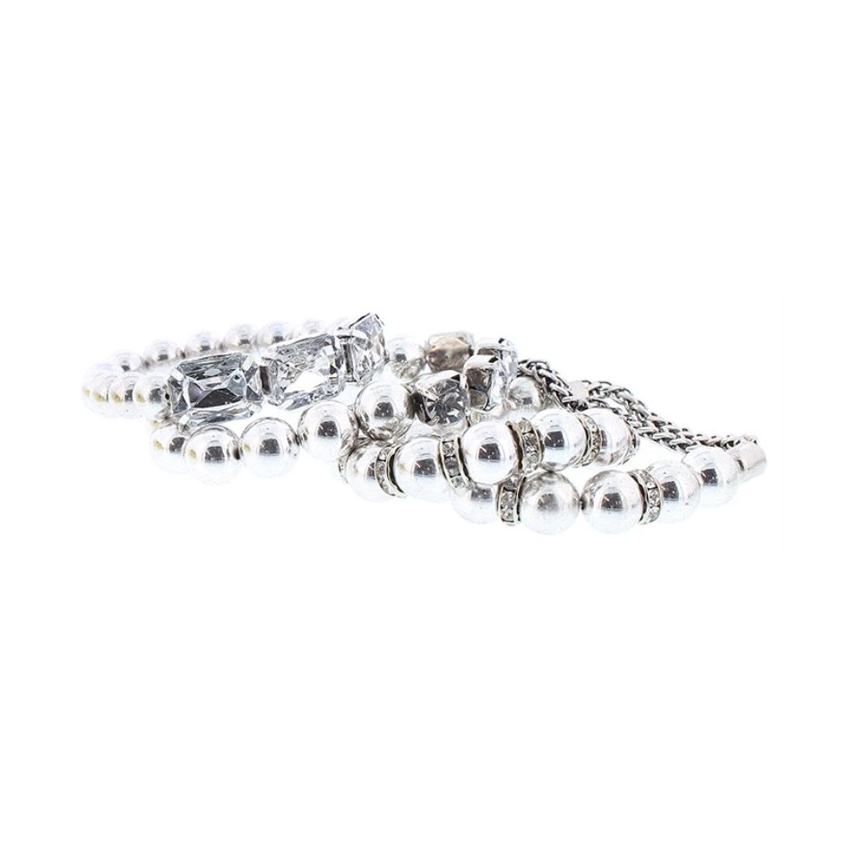 4 CRYSTAL METAL STRIPS BRACELET