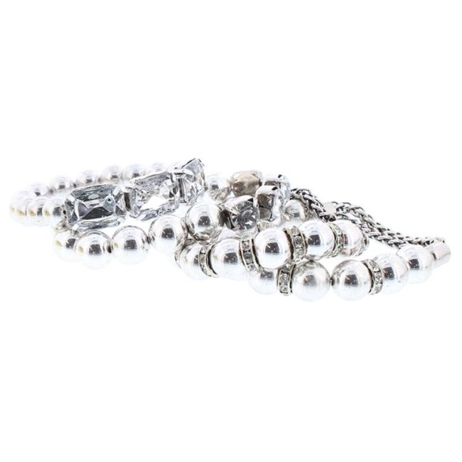 4 CRYSTAL METAL STRIPS BRACELET