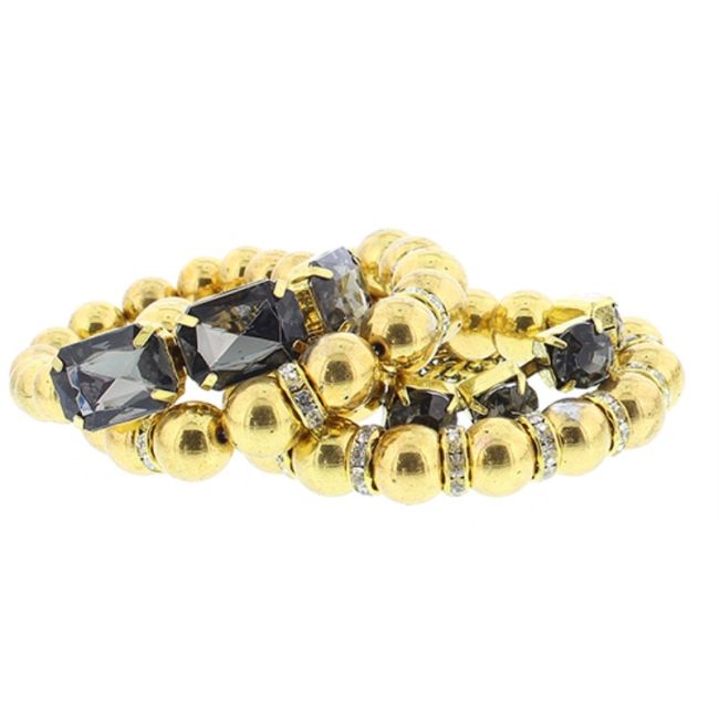 4 CRYSTAL METAL STRIPS BRACELET