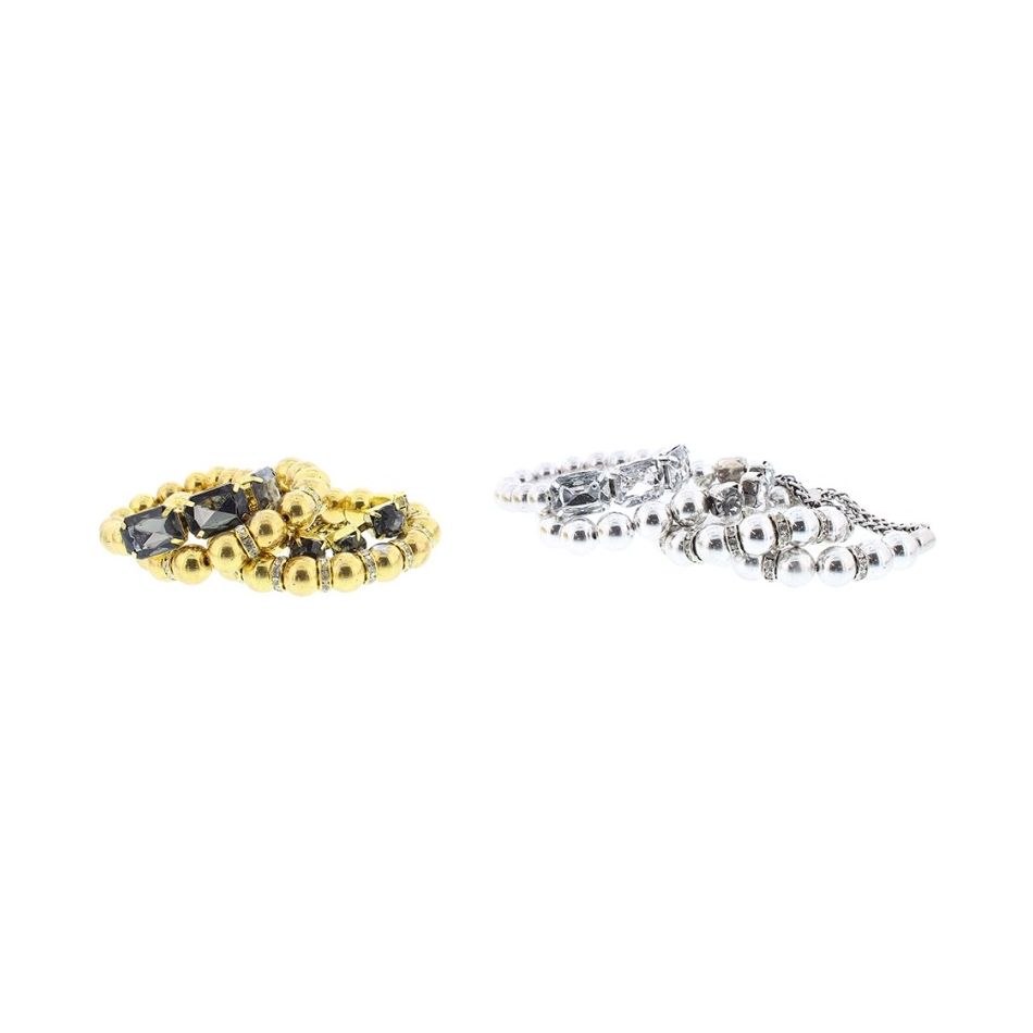 4 CRYSTAL METAL STRIPS BRACELET