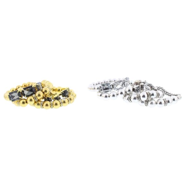 4 CRYSTAL METAL STRIPS BRACELET