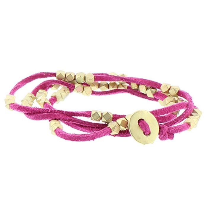 SUEDE BRACELET WITH METAL BEADS