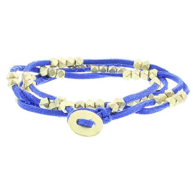 SUEDE BRACELET WITH METAL BEADS