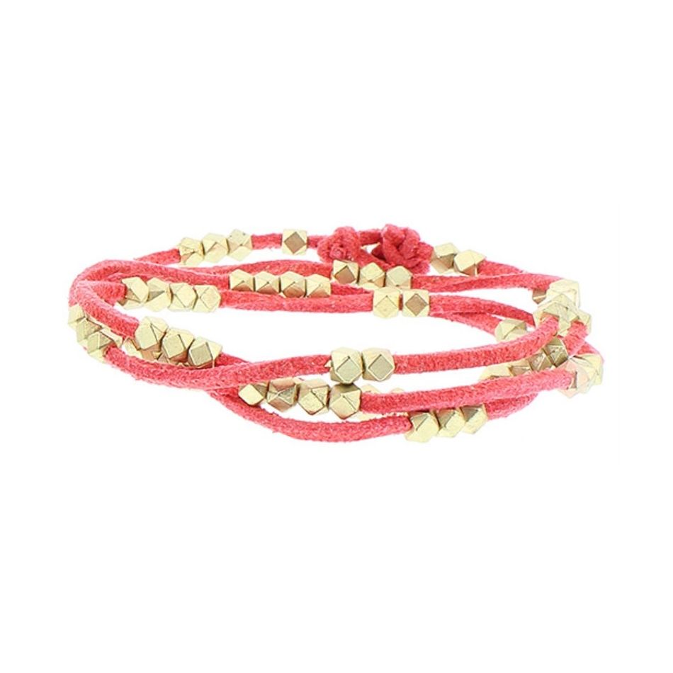 SUEDE BRACELET WITH METAL BEADS