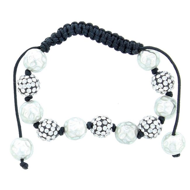 PULSERA  MACRAMÉ CUENTAS METAL