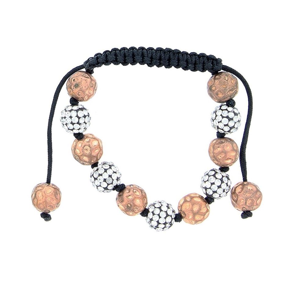 PULSERA  MACRAMÉ CUENTAS METAL