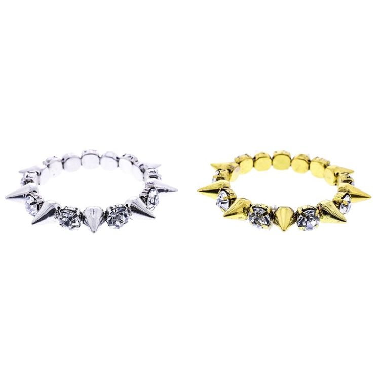 METAL BRACELET WITH CRYSTAL SPIKES 2
