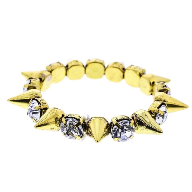 METAL BRACELET WITH CRYSTAL SPIKES