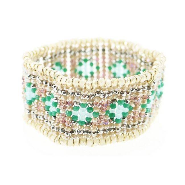 ELASTIC FACETED BEADS BRACELET