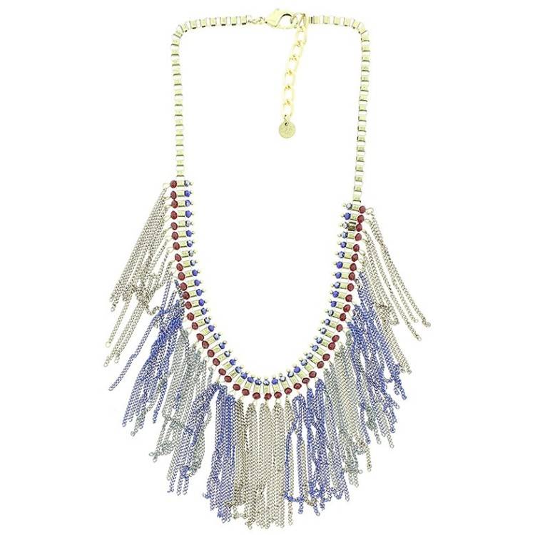 FRINGED CHAIN SHORT NECKLACE