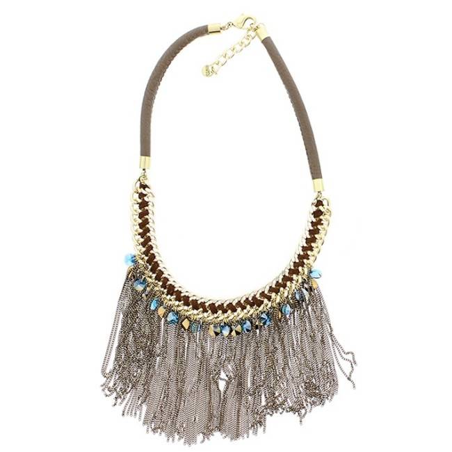 FRINGED CHAIN SHORT NECKLACE
