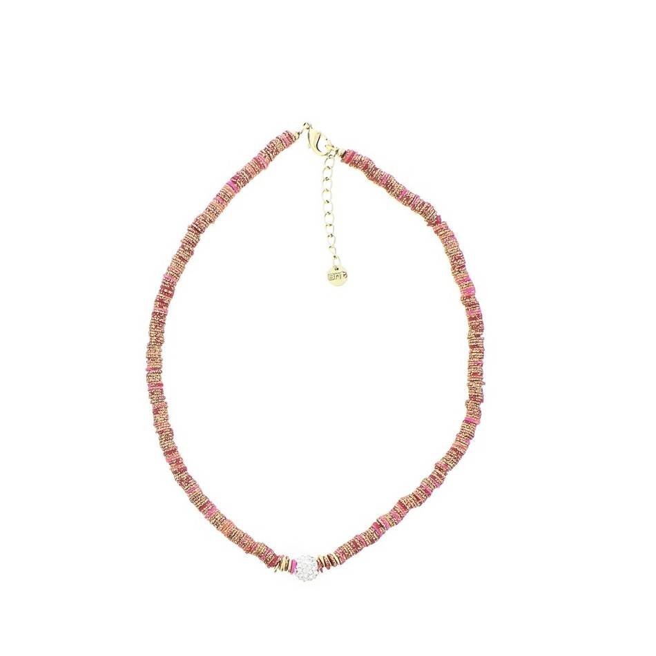 FIMO SHORT NECKLACE WITH CRYSTAL BEADS