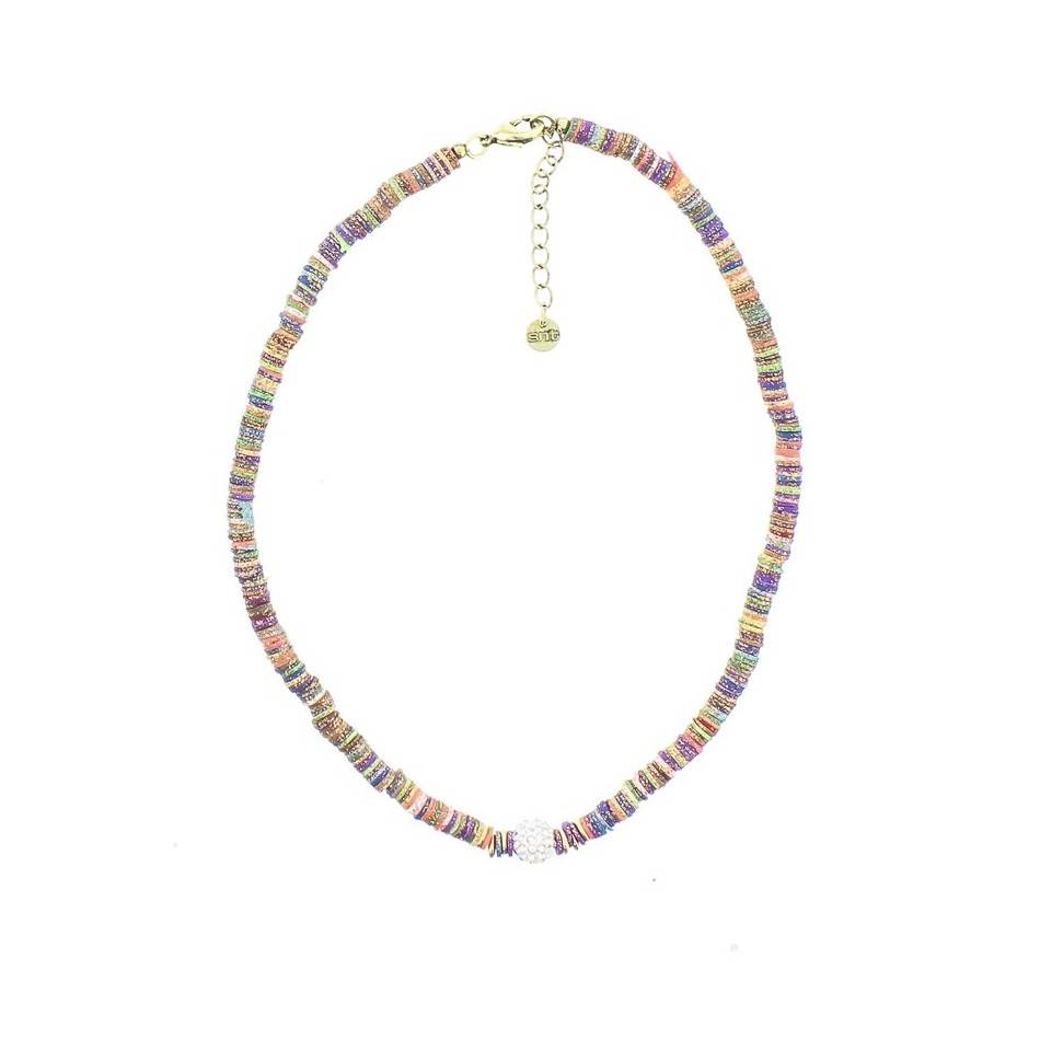 FIMO SHORT NECKLACE WITH CRYSTAL BEADS