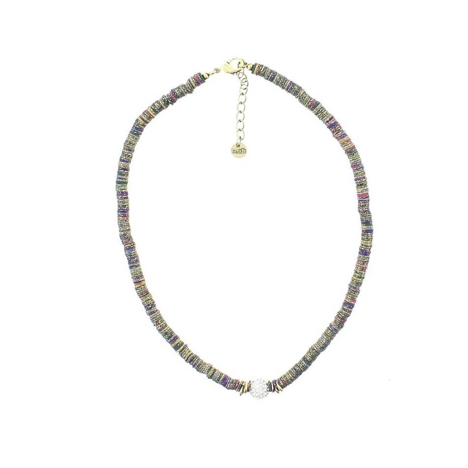 FIMO SHORT NECKLACE WITH CRYSTAL BEADS