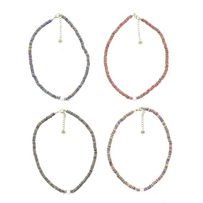 FIMO SHORT NECKLACE WITH CRYSTAL BEADS