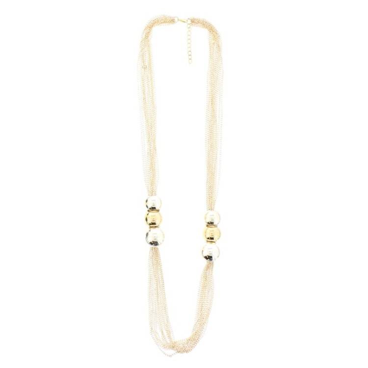 COLLAR LARGO CADENAS BOLAS