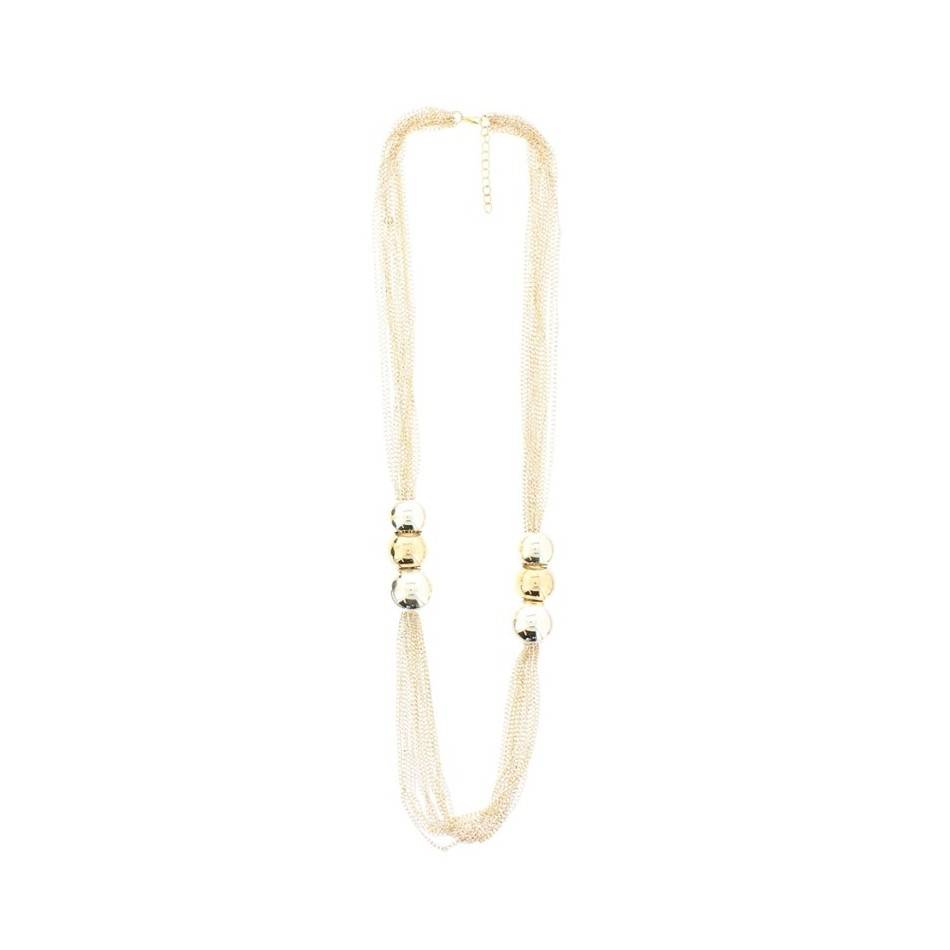 COLLAR LARGO CADENAS BOLAS