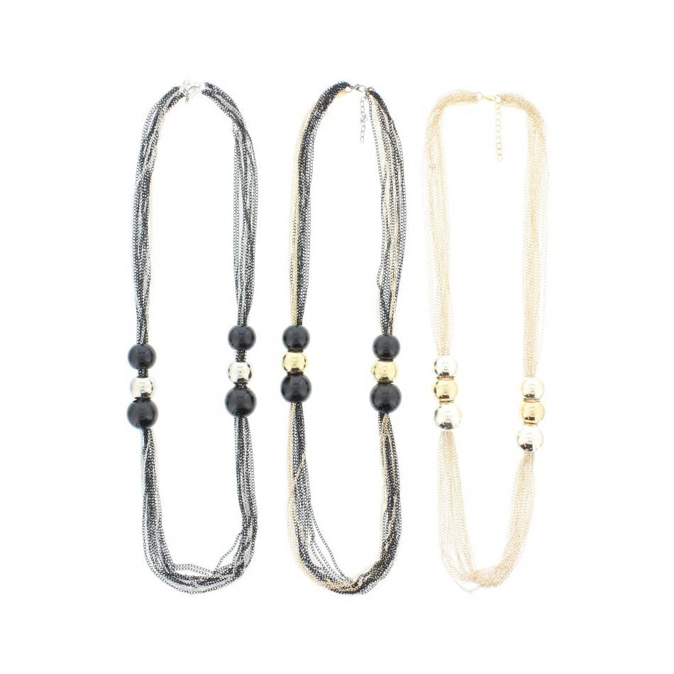 LONG NECKLACE WITH BALL CHAINS