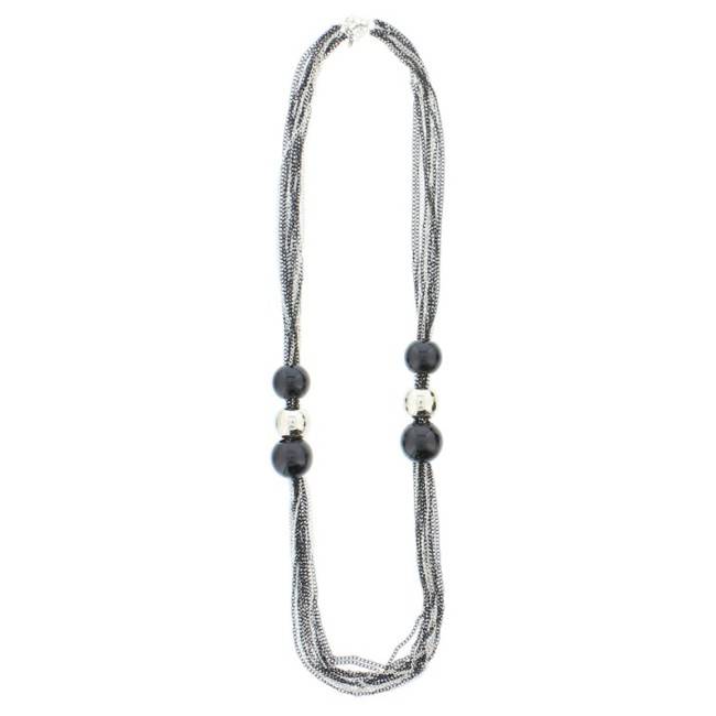 COLLAR LARGO CADENAS BOLAS