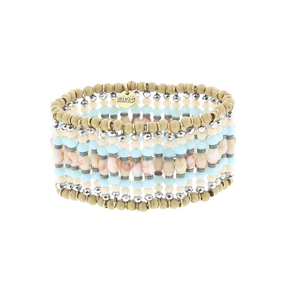 STONE FACETED BEADS BRACELET