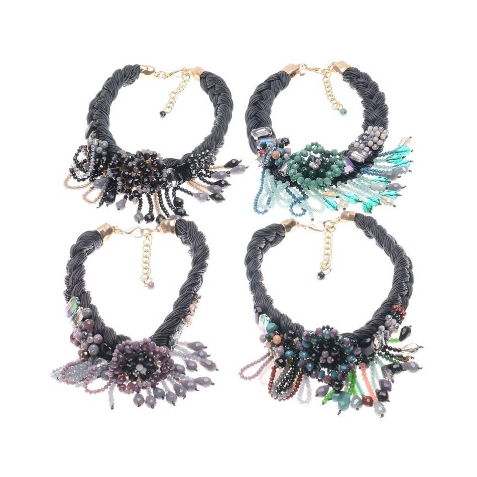 STONE BRAIDED SHORT NECKLACE