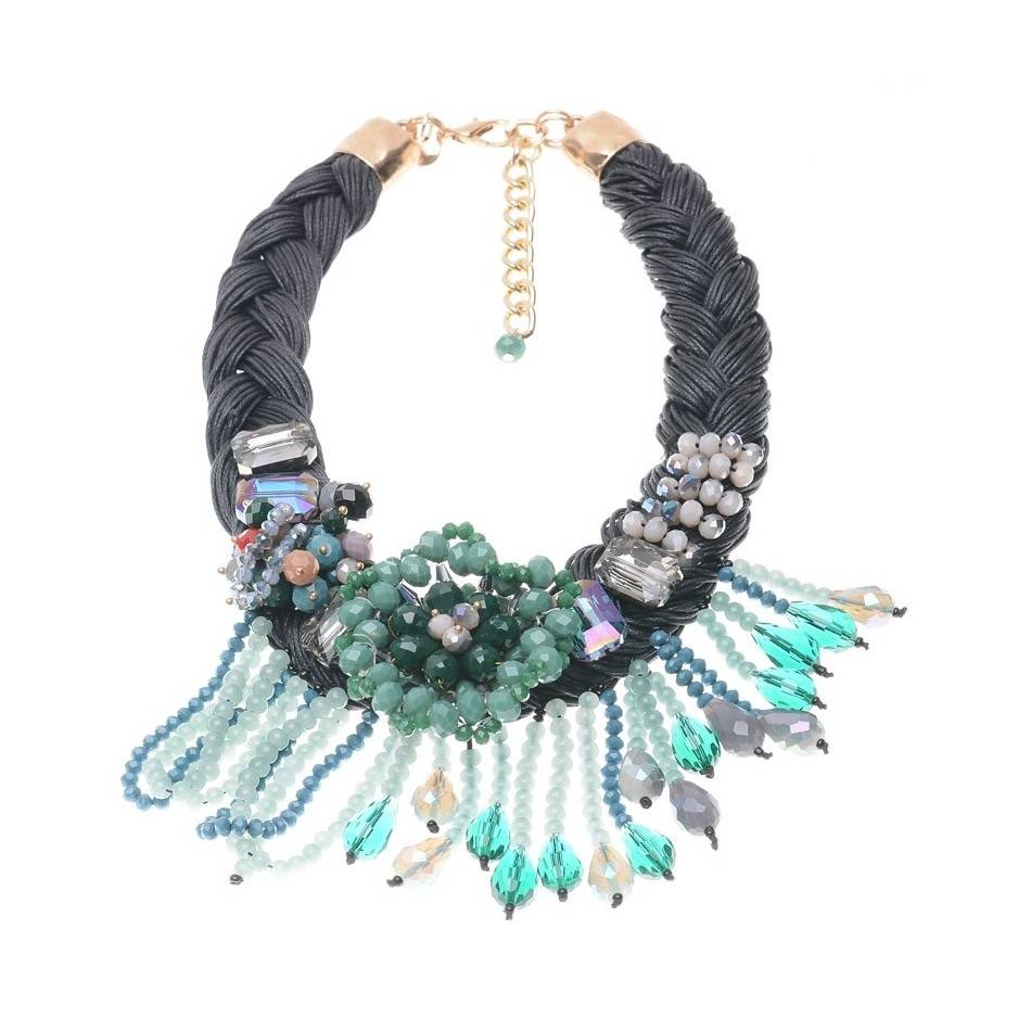 STONE BRAIDED SHORT NECKLACE