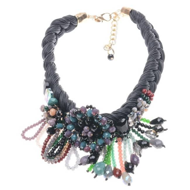 STONE BRAIDED SHORT NECKLACE