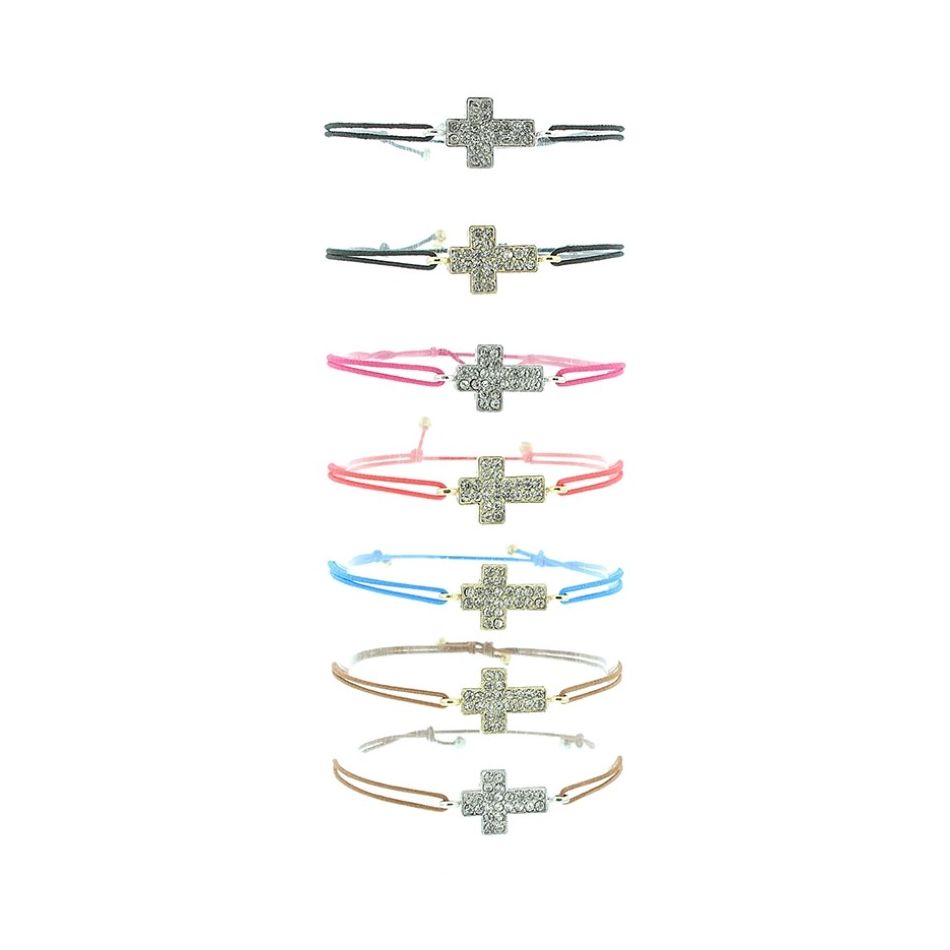 PULSERA GOMITA CUENTAS METAL CRISTALES