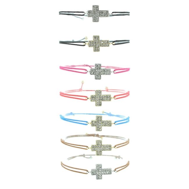 ELASTIC BRACELET WITH METAL CRYSTALS BEADS