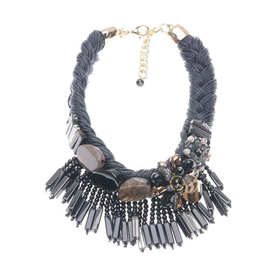 STONE BRAIDED SHORT NECKLACE