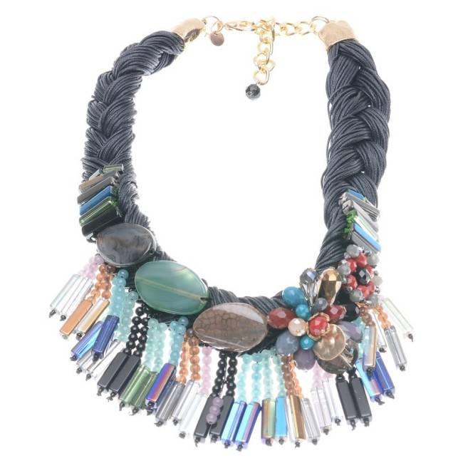 STONE BRAIDED SHORT NECKLACE