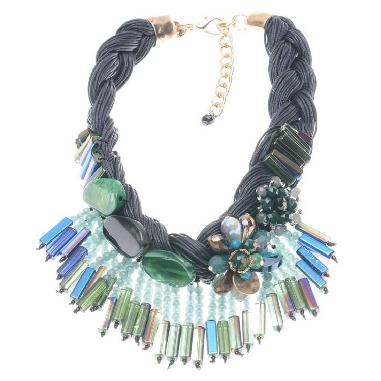 STONE BRAIDED SHORT NECKLACE
