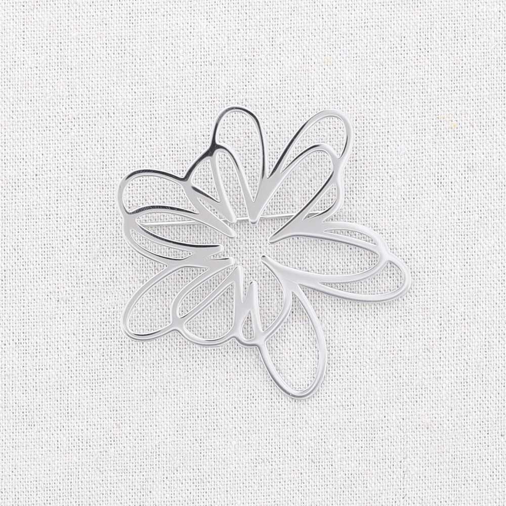 STEEL IRREGULAR FLOWER BROOCH