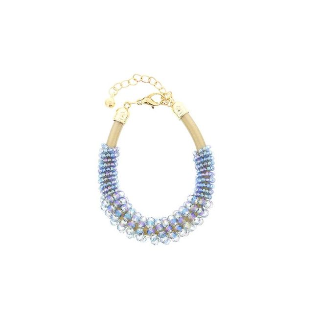 LEATHER BRACELET WITH FACETED BEADS