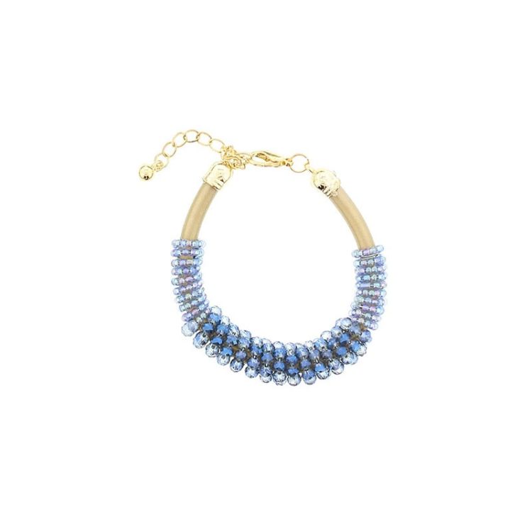 LEATHER BRACELET WITH FACETED BEADS