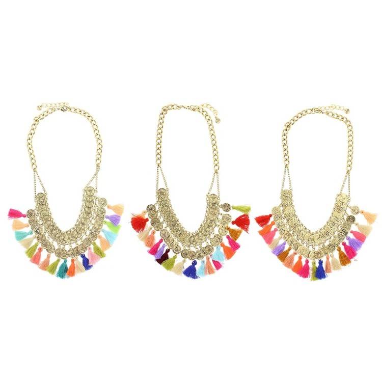 FRINGED COINS SHORT NECKLACE 2