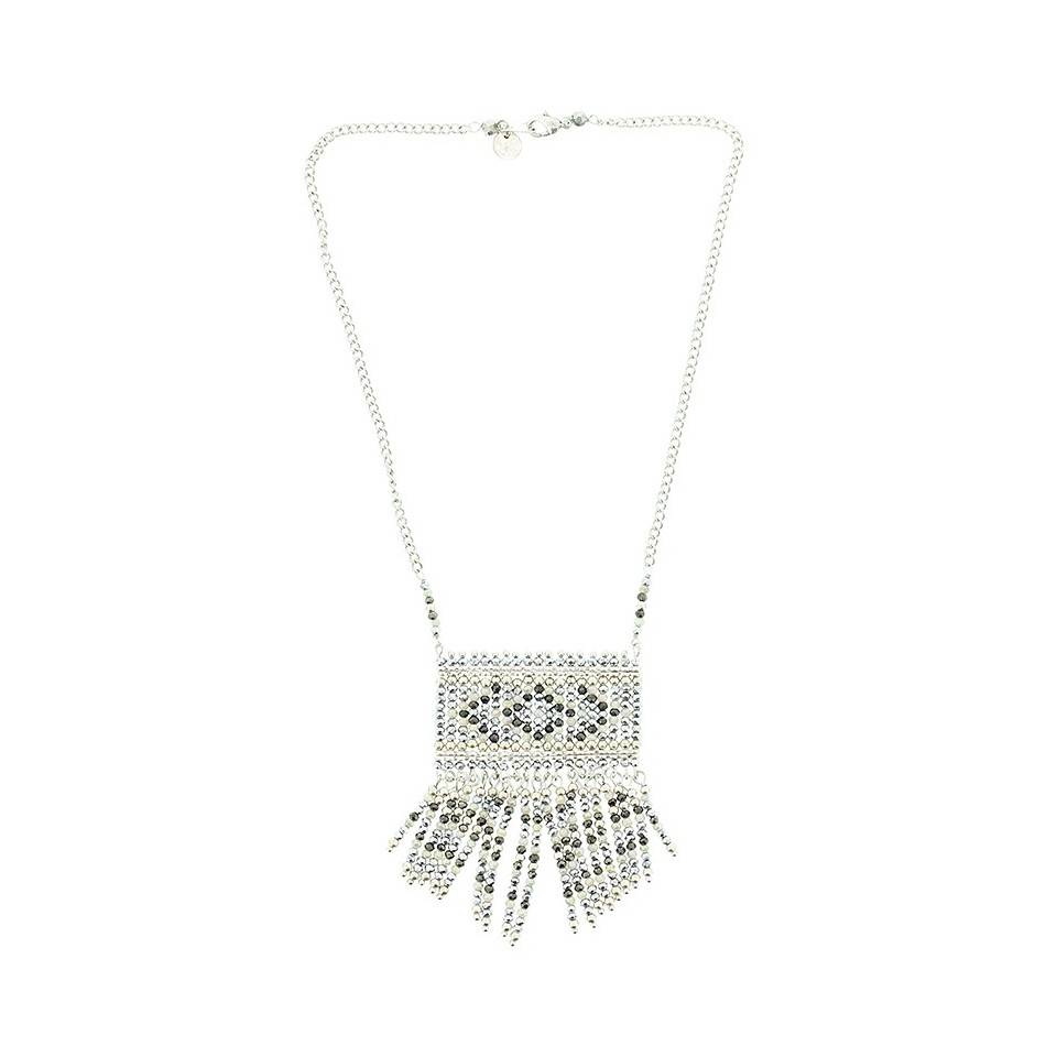 FRINGED BEADS SHORT NECKLACE