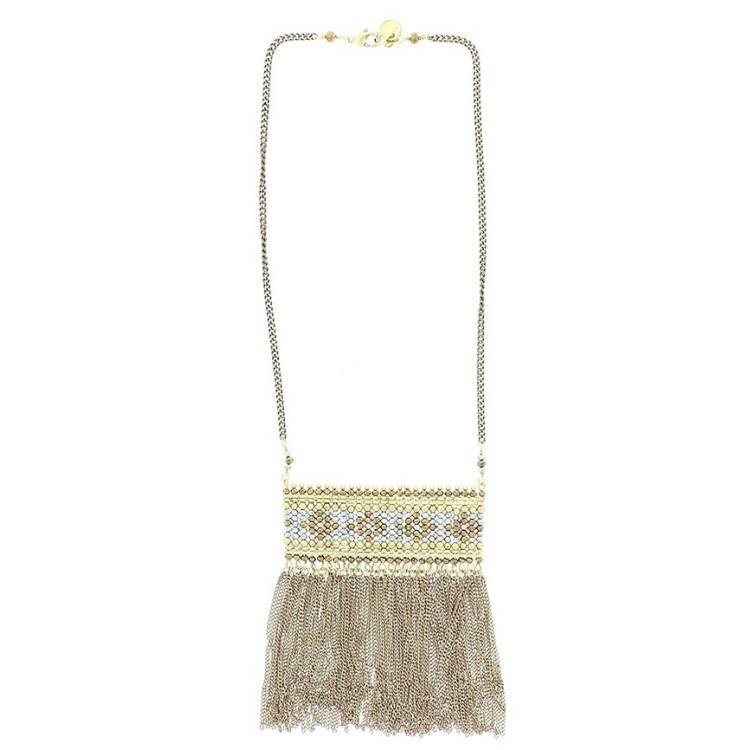 FRINGED CHAIN SHORT NECKLACE