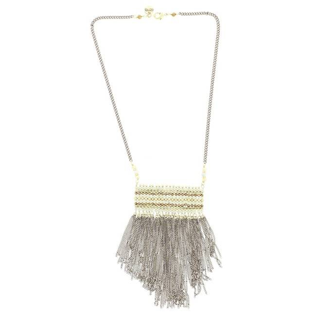 FRINGED CHAIN SHORT NECKLACE