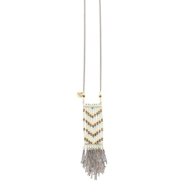 COLLAR LARGO CUENTAS FLECOS