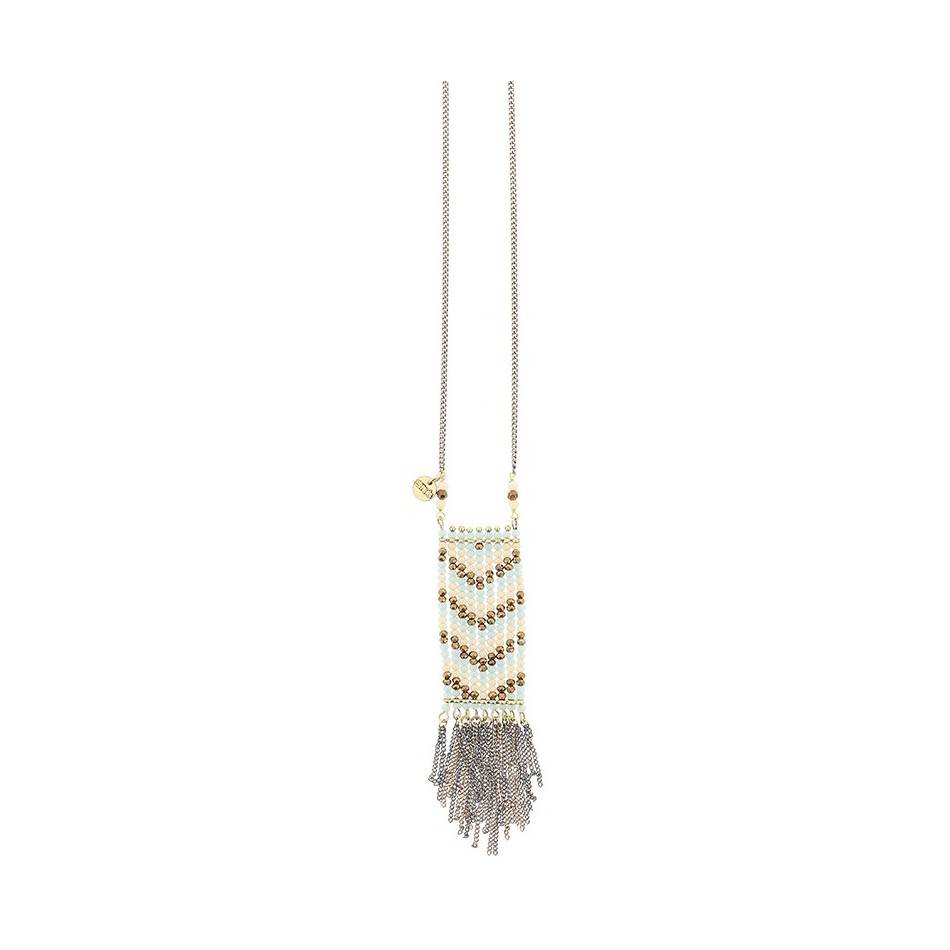 COLLAR LARGO CUENTAS FLECOS